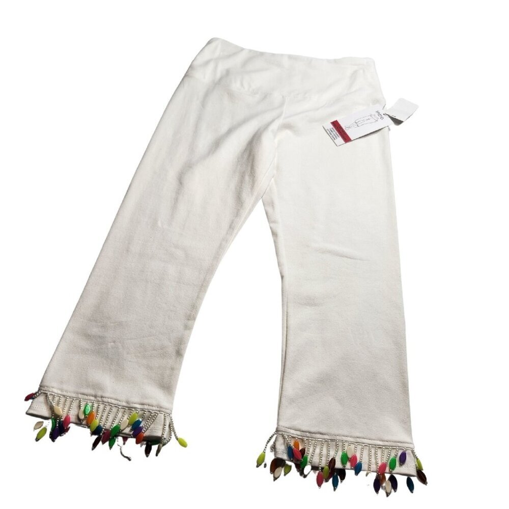 Intro Love The Fit Womens Size S P Capri Leggings  White pull on Stretch --19